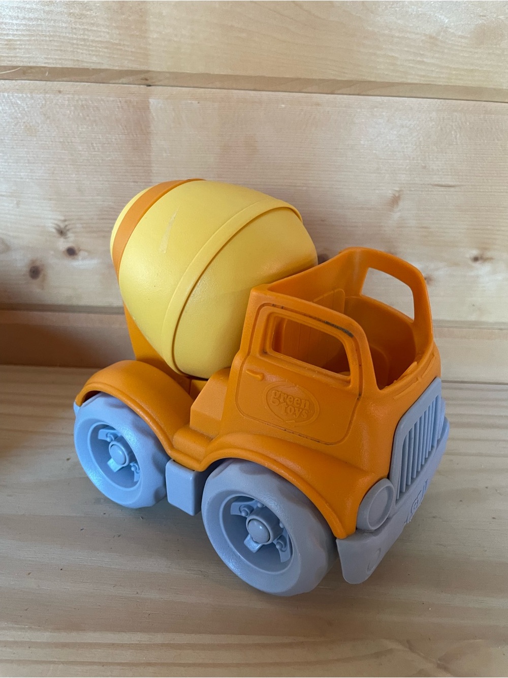 GreenToys Yellow Cement Mixer Truck - Durable Kids Toy